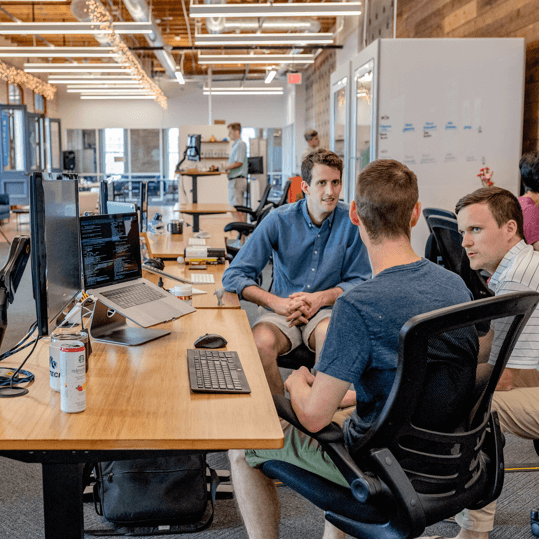 A team of digital marketing experts working together